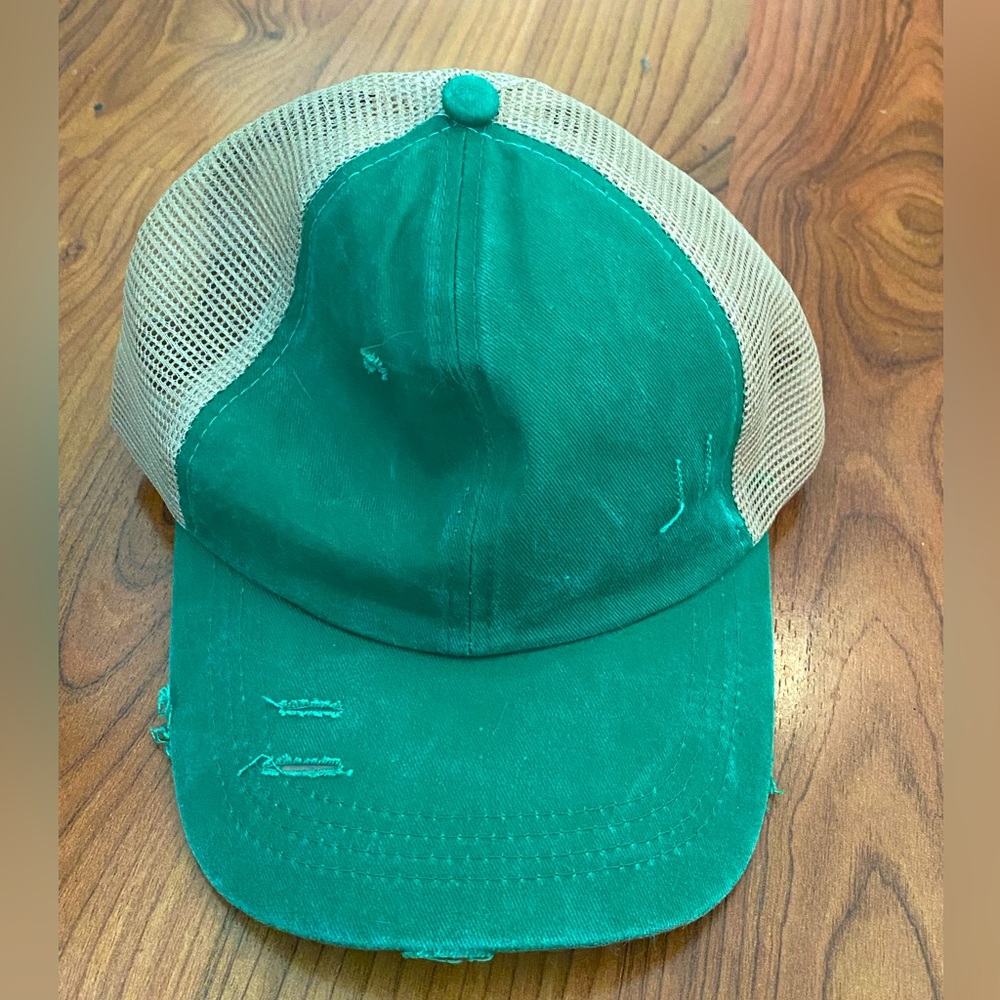 Green Ponytail Hat